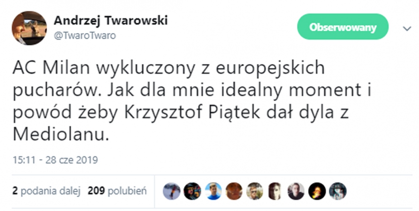 Ciekawa opinia Twarowskiego nt. Piątka... :D